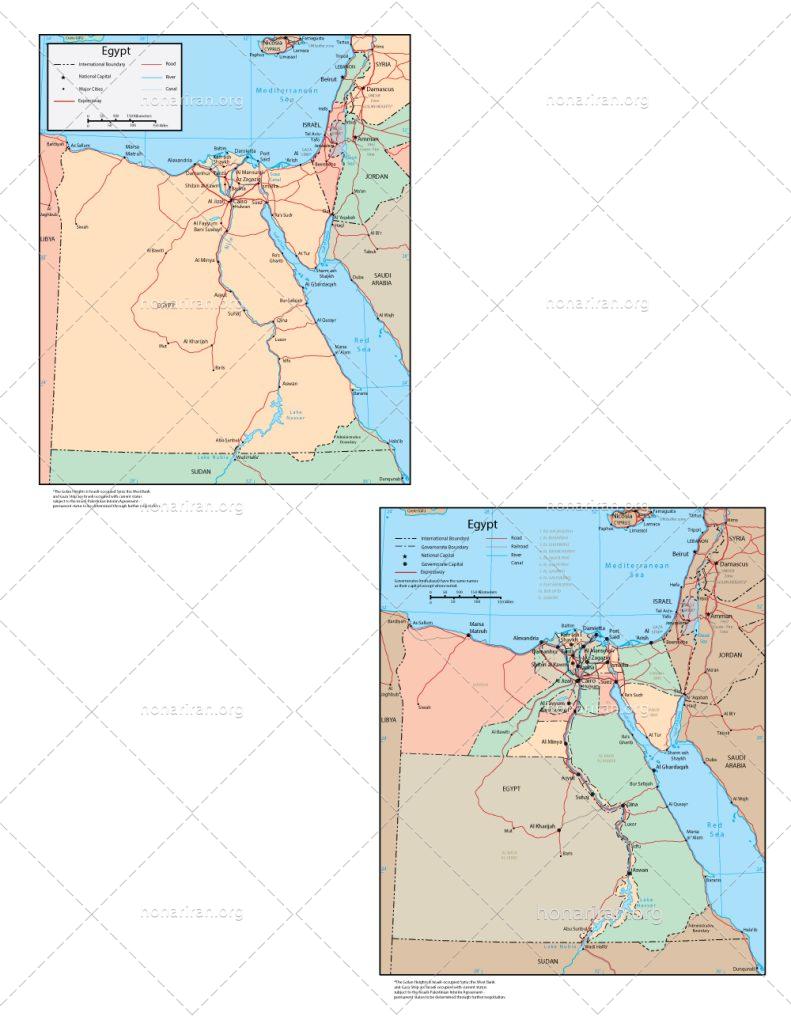 دانلود فایل JPG و EPS نقشه کشور مصر با کیفیت بالا