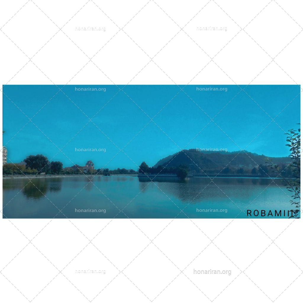 قطعه عکس منظره ای از تقارن