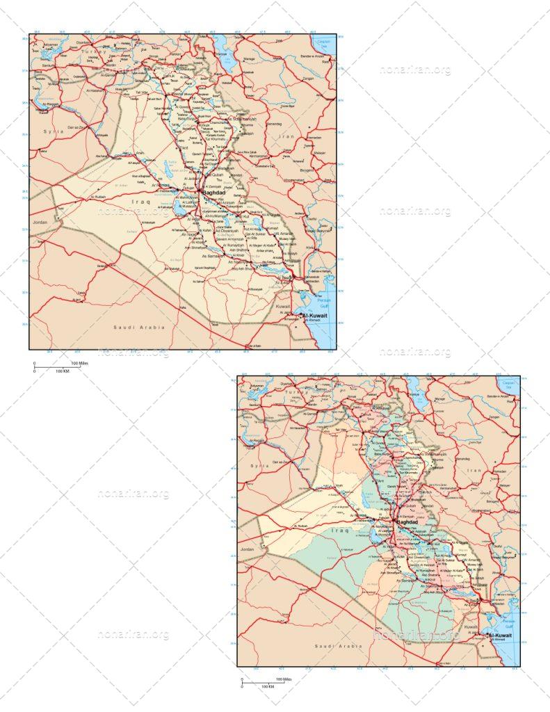 دانلود فایل JPG و EPS نقشه کشور عراق با کیفیت بالا