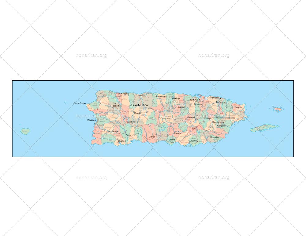 دانلود فایل JPG و EPS نقشه کشور پورتو ریکو با کیفیت بالا