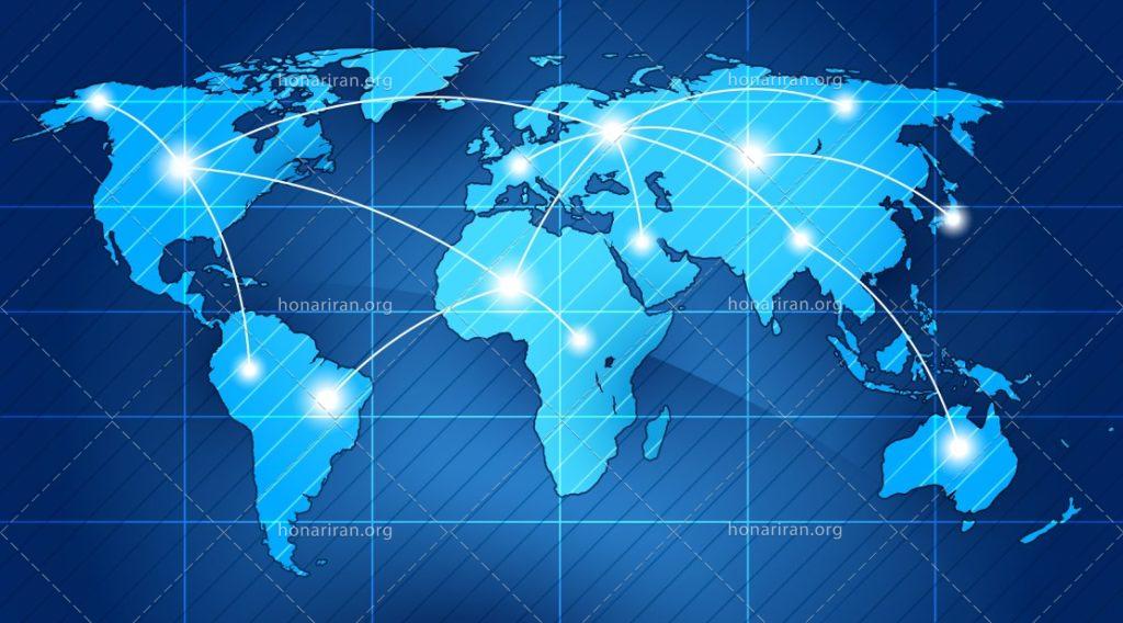 دانلود فایل JPG و EPS نقشه جهان با کیفیت بالا
