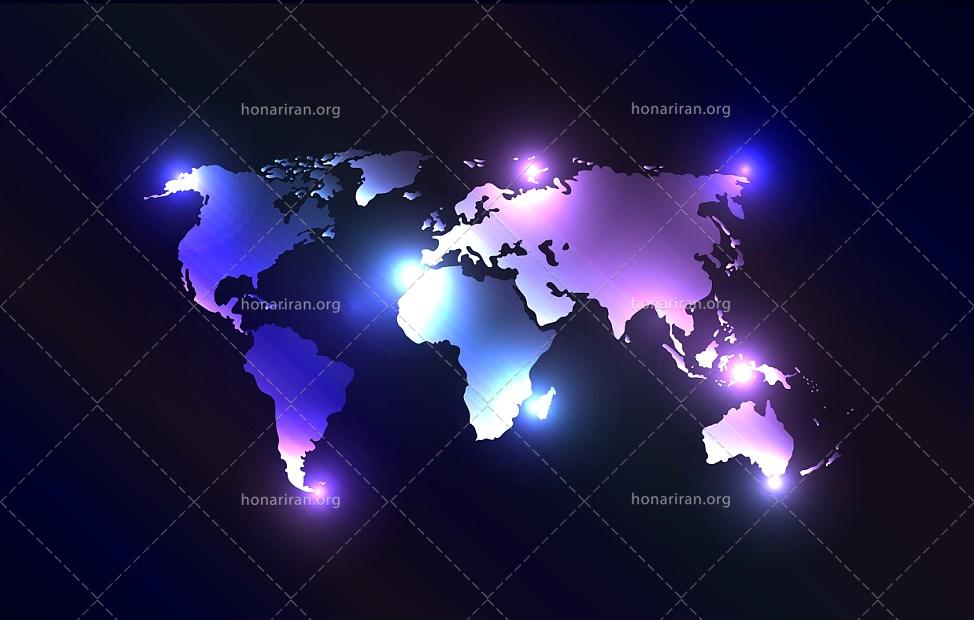 دانلود فایل JPG و EPS نقشه جهان با کیفیت بالا