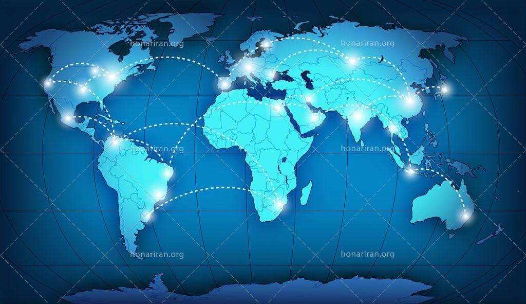 دانلود فایل JPG و EPS نقشه جهان با کیفیت بالا
