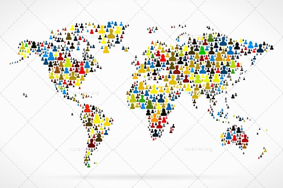 دانلود فایل JPG و EPS نقشه جهان با کیفیت بالا