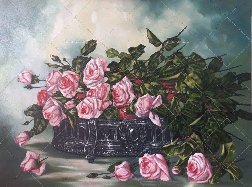 نقاشی رنگ روغن رزهای جاودانه