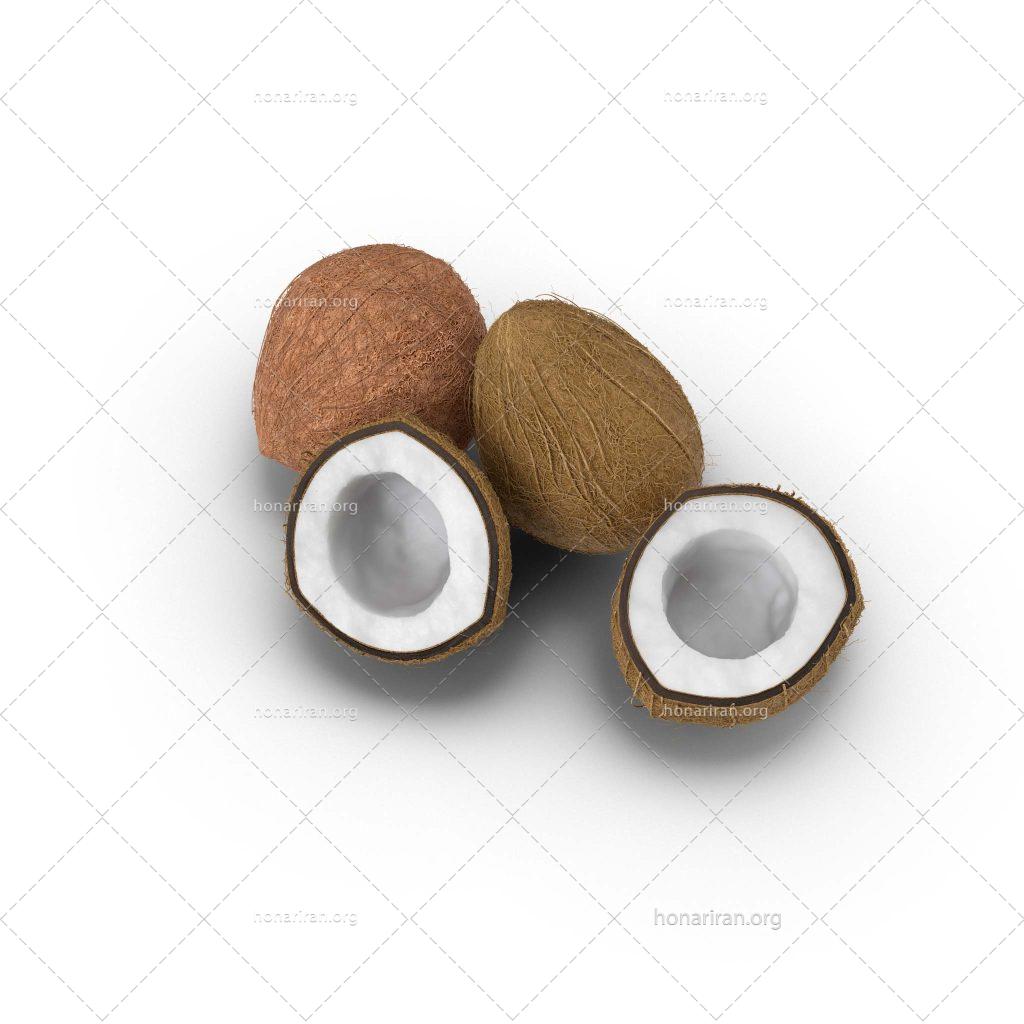 دانلود فایل لایه باز و jpg دوعدد نارگیل نصف شده