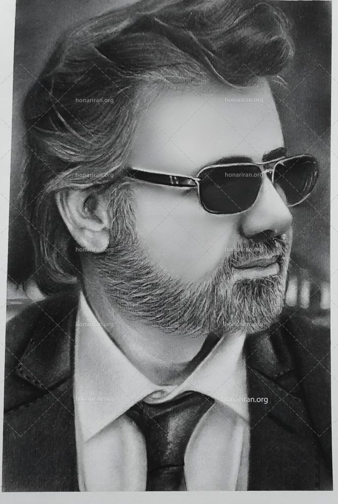 نقاشی سیاه قلم چهره