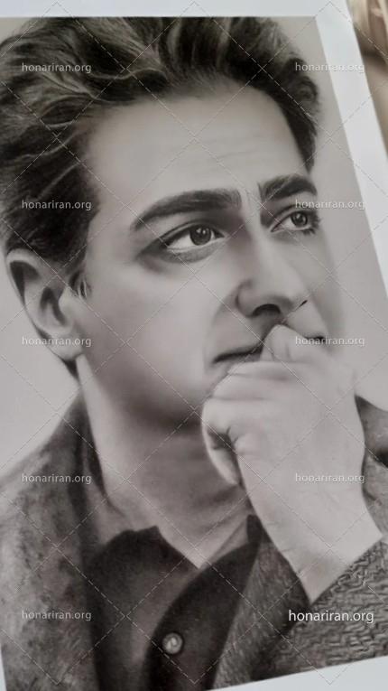 نقاشی سیاه قلم چهره