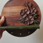 جا کلیدی چوبی دیواری طرح گل