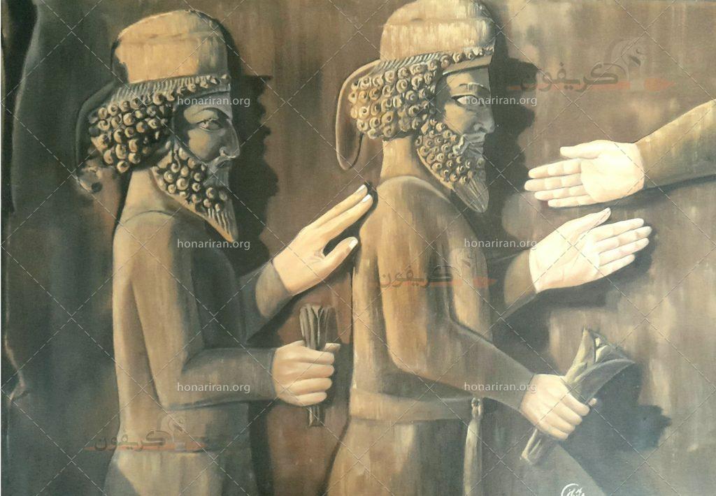 نقاشی رنگ روغن مردان مادی