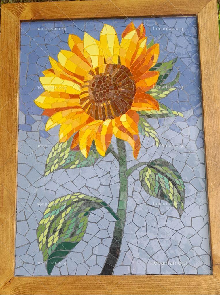 تابلوی موزاییک گل آفتابگردان