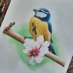 نقاشی پرنده در بهار