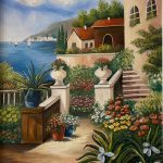 تابلو نقاشی رنگ و روغن منظره ساحلی