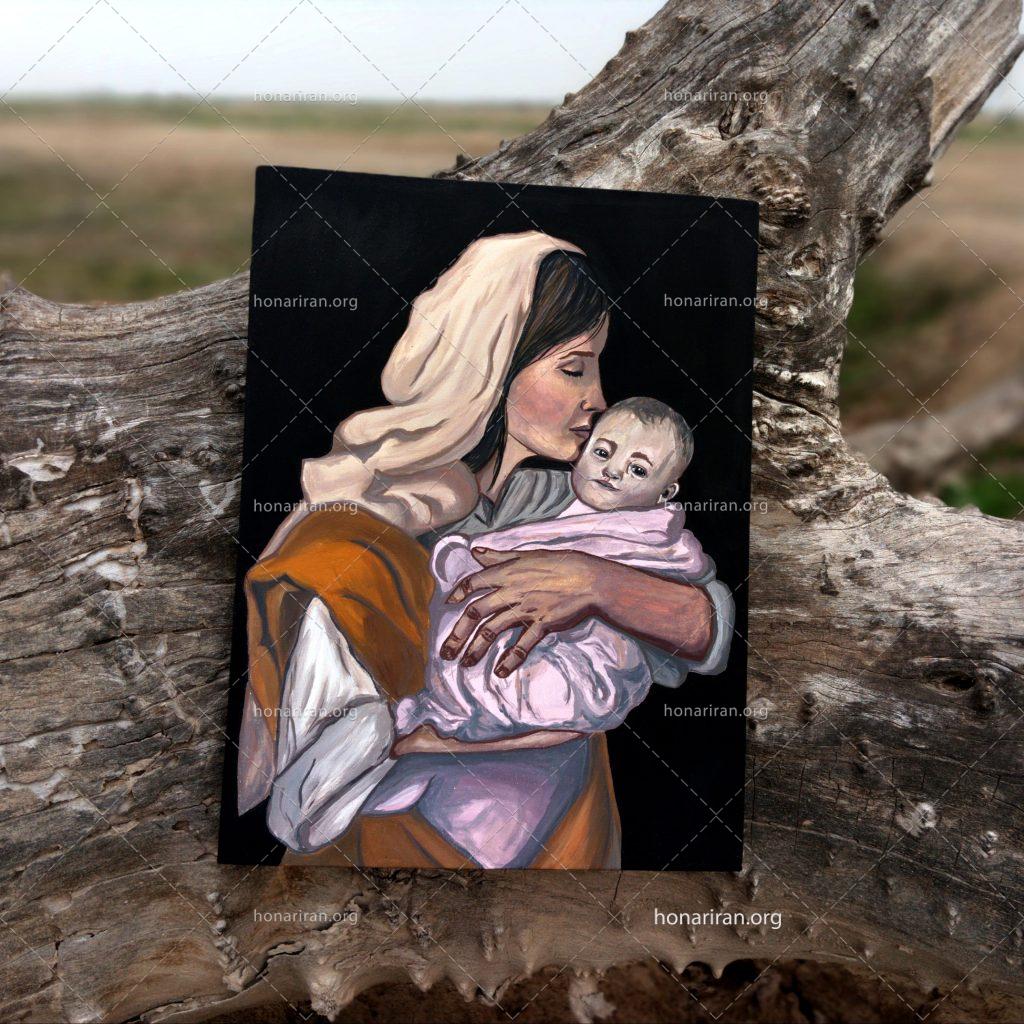 نقاشی گواش مادرانه