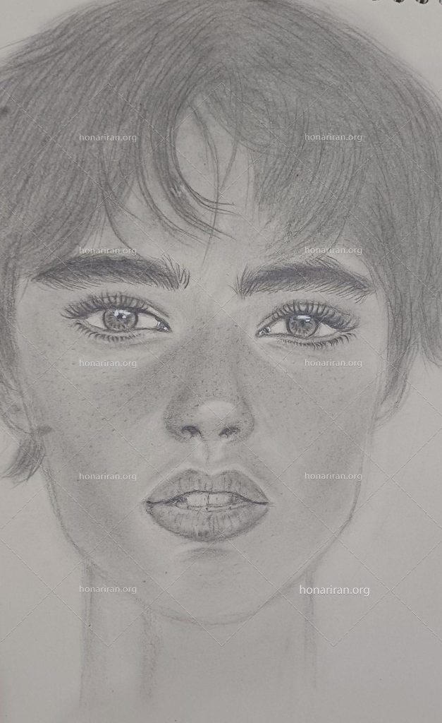 نقاشی سیاه قلم چهره