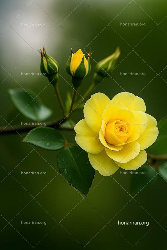 قطعه عکس گل رز زرد