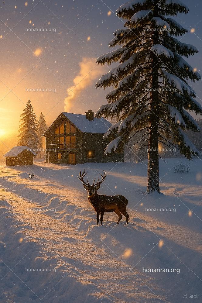 قطعه عکس زمستان در جنگل