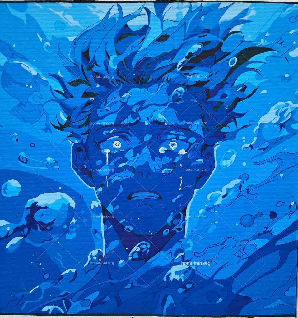 نقاشی گواش غرق در احساسات