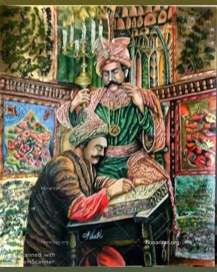 نقاشی مداد رنگی تاریخی صفویان
