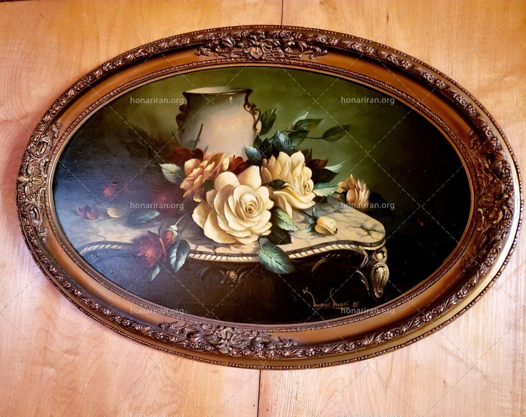 تابلو رنگ روغن گلدان