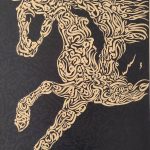 تابلو نقاشی خط اسب رها