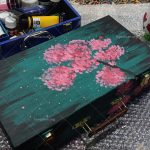 صندوقچه چوبی طرح قدیمی و درخت