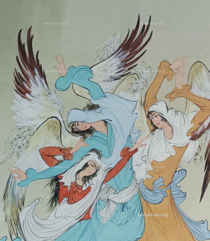 نقاشی روی کاغذ گواش با آبرنگ