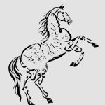 نقاشی خط با شعر «اسب خرد خویش اگر نیک بتازیم صد روزنه در پهنه باور بگشاید»