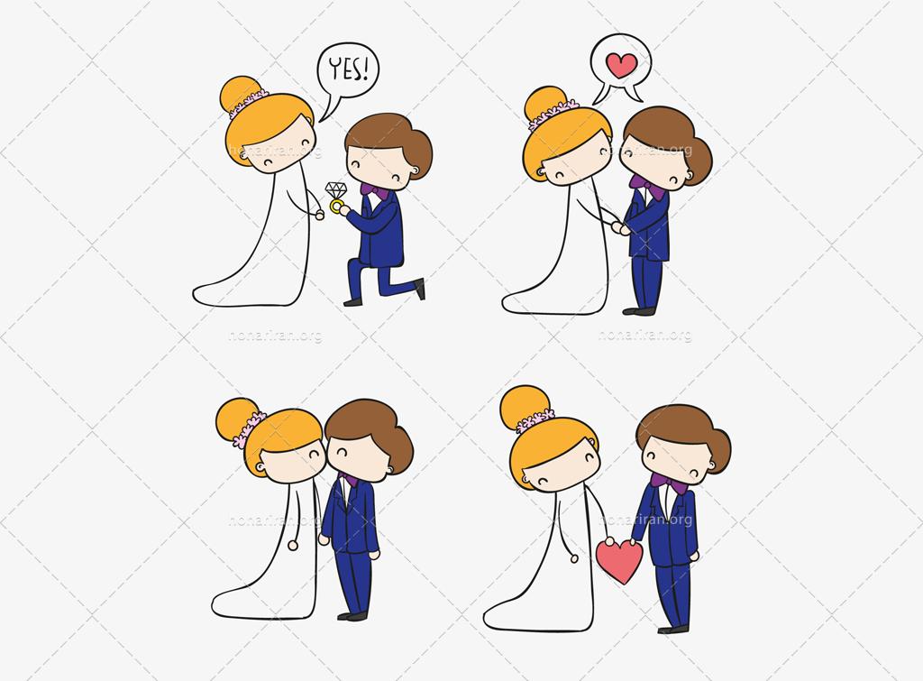 مجموعه وکتور عروس و داماد