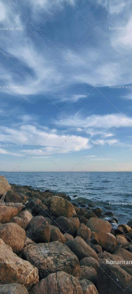 قطعه عکس ساحل سنگی