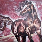 تابلو اکریلیک خروش اسب