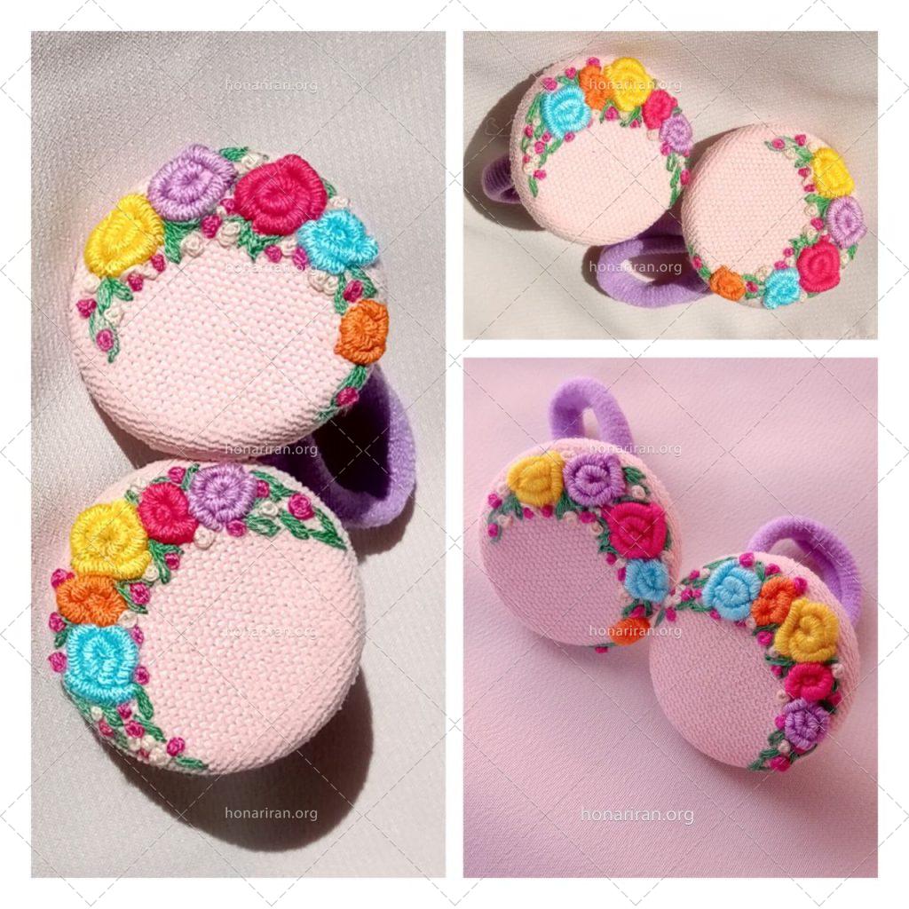 کش مو گلدوزی شده با دست