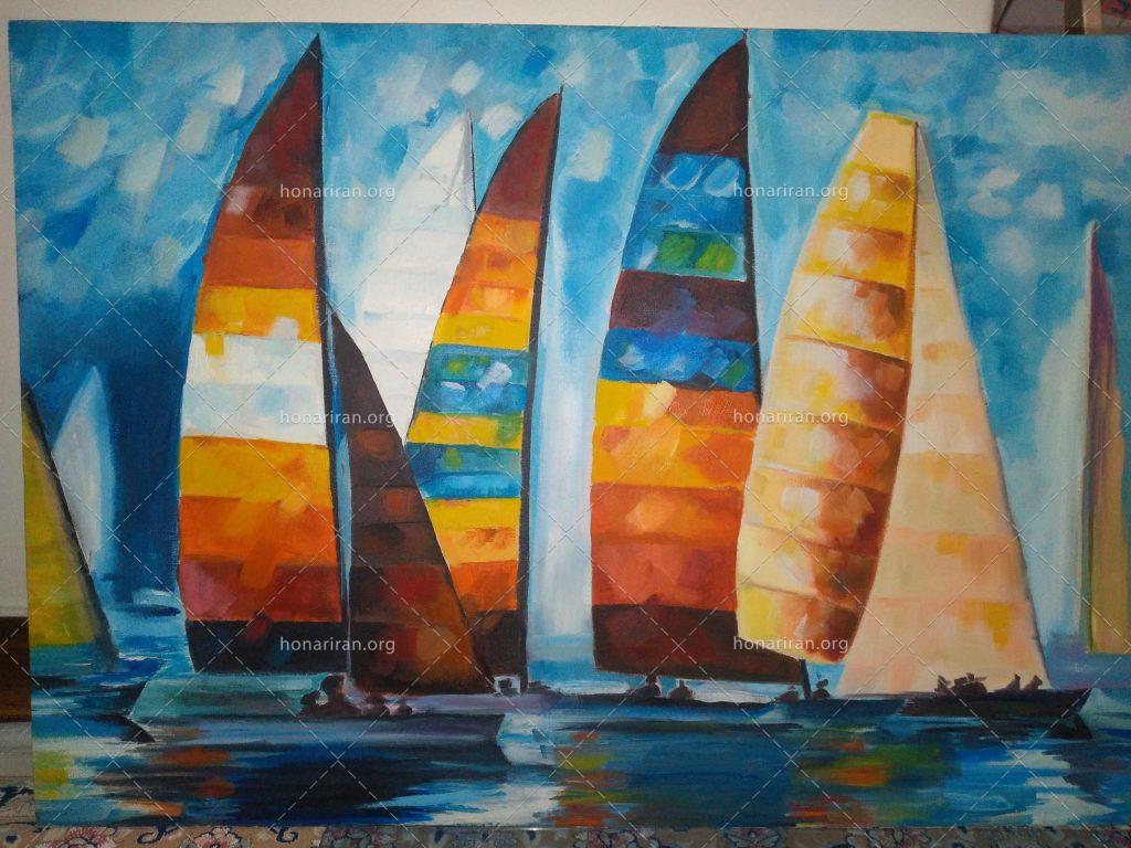 تابلو رنگ و روغن(منتظران دریا)