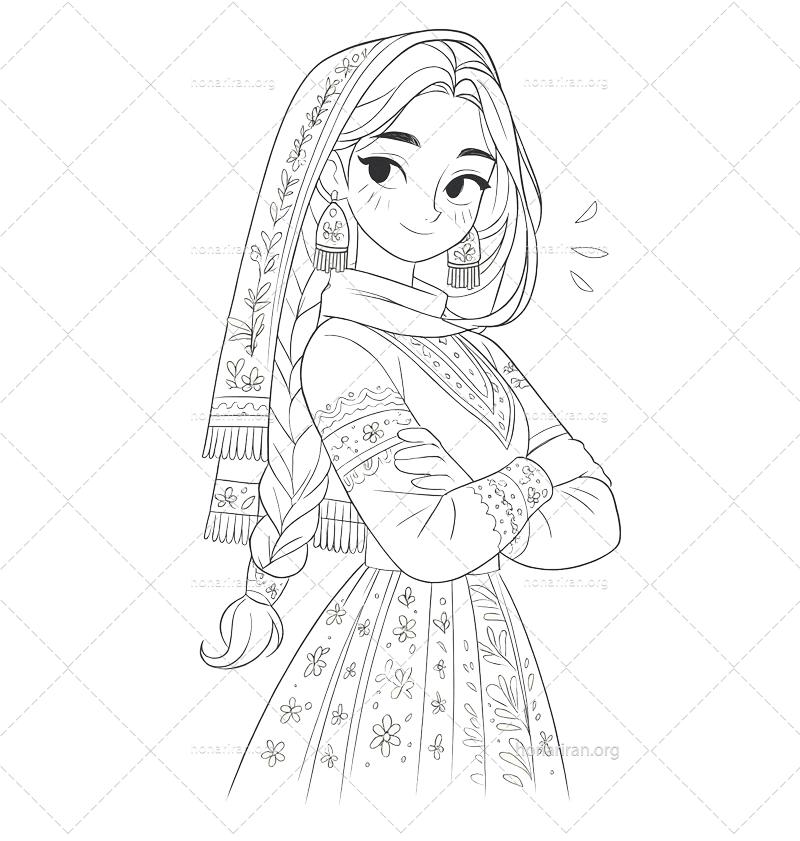 رنگ آمیزی لباس محلی ایران