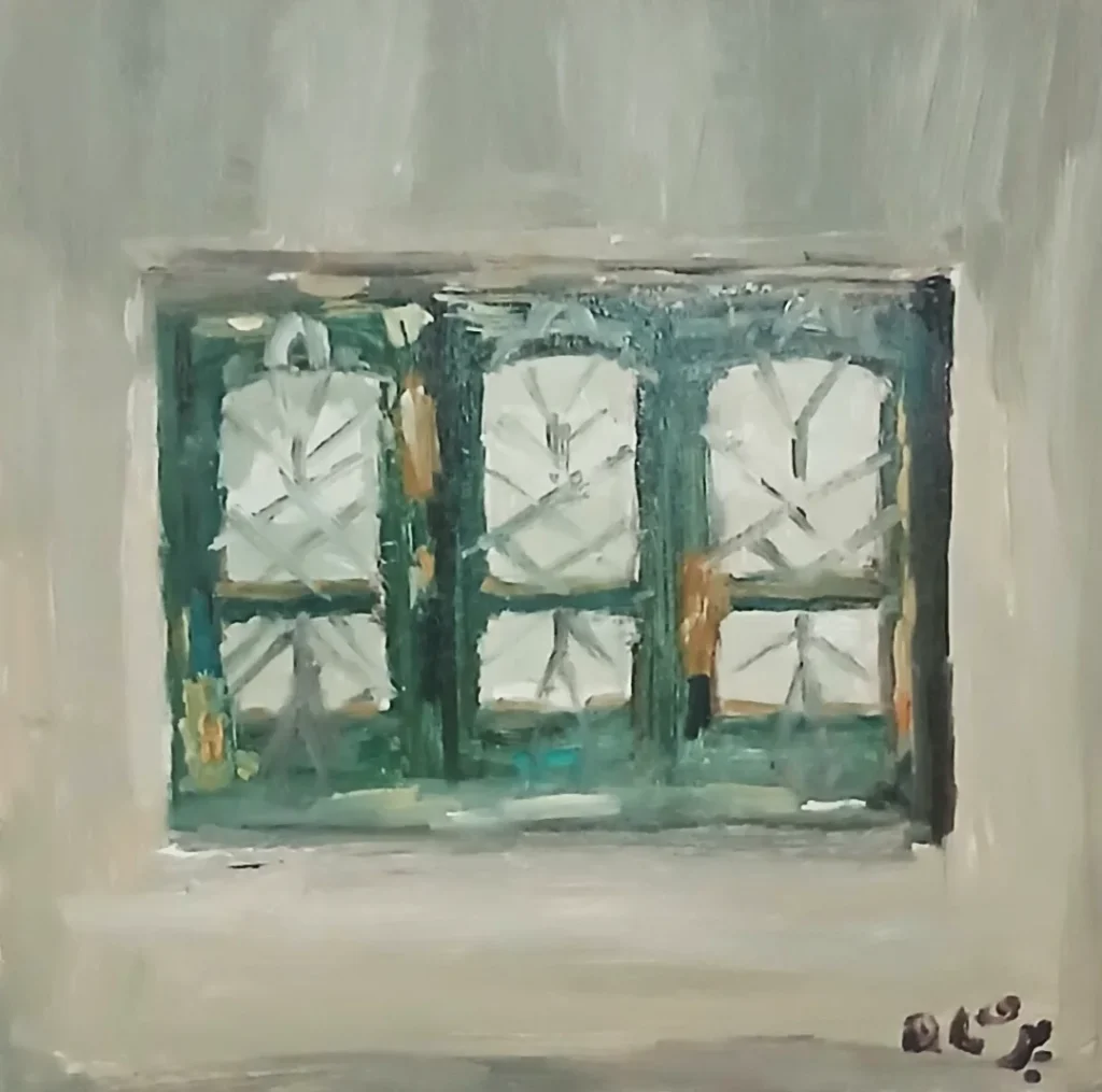 تابلو رنگ و روغن پنجره