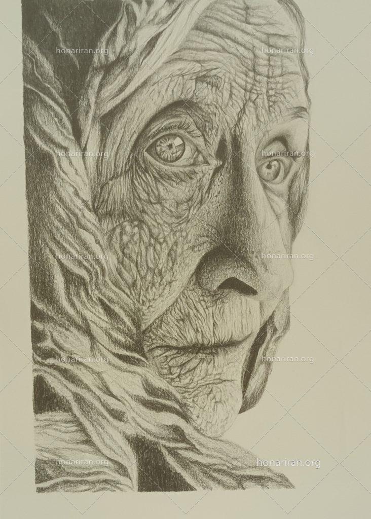 نقاشی نگاه زن سالخورده