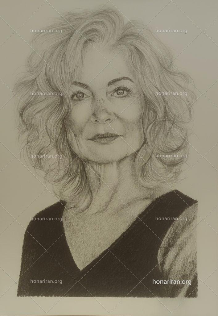 نقاشی سیاه قلم پنهان در غم