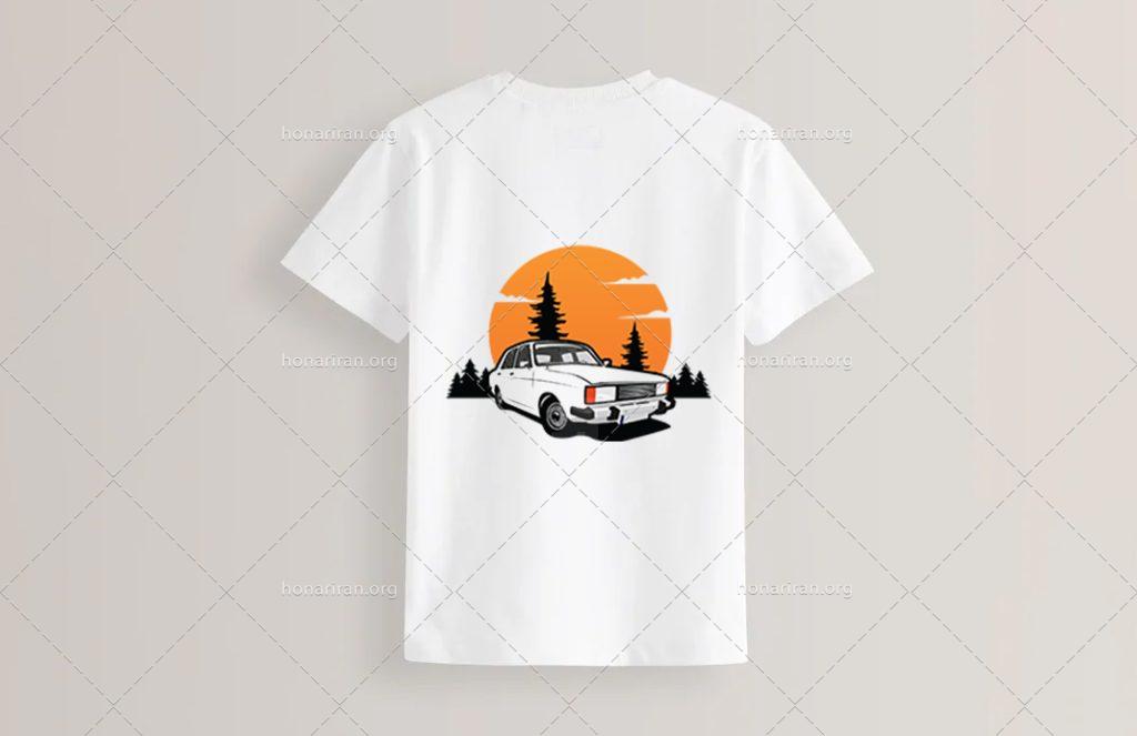 طرح خودرو پیکان برای تیشرت