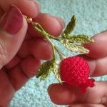 گوشواره طرح انار بافتنی ریز و ظریف