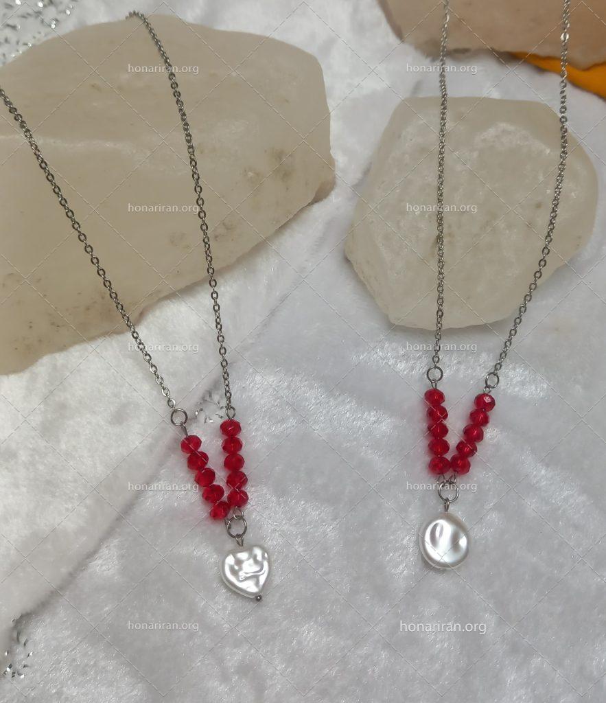 گردنبند کریستال زنجیری،استیل رنگ ثابت