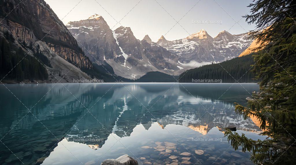 قطعه عکس سکوت آبی کوهستان