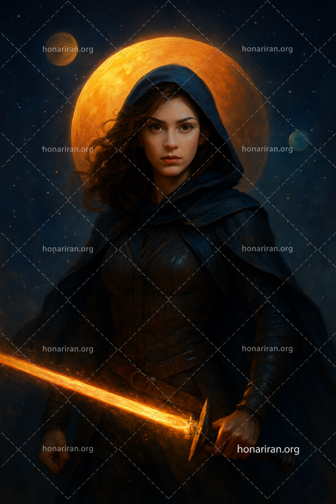 تصویر Ai، دختری در مهتاب