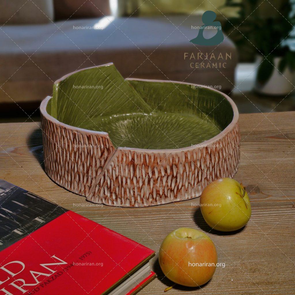 ظرف سفالی نگارین