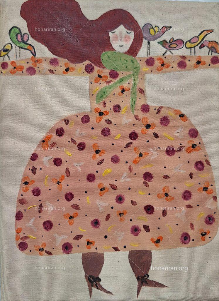 تابلو رنگ روغن گلی یک روز عادی