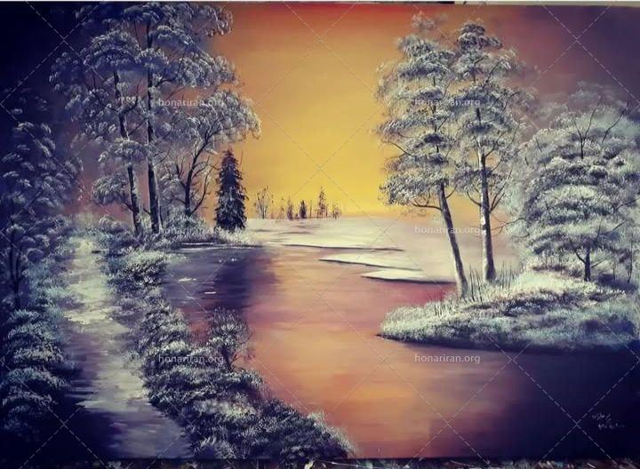 تابلو رنگ و روغن زمستان