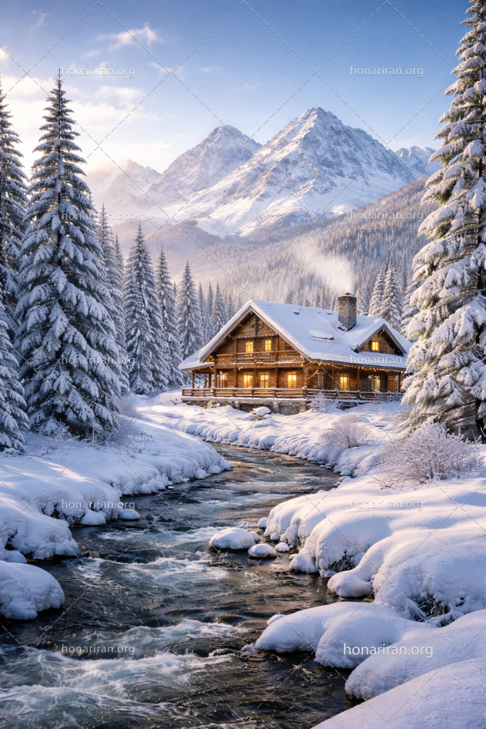 تصویر هوش مصنوعی، رودخانه یخی