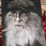 نقاش چهره با زغال و سیاه قلم