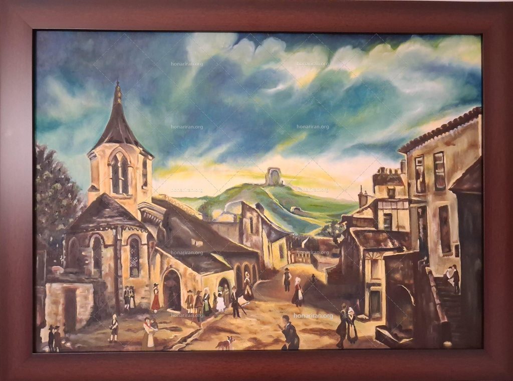 نقاشی رنگ روغن «روستا»