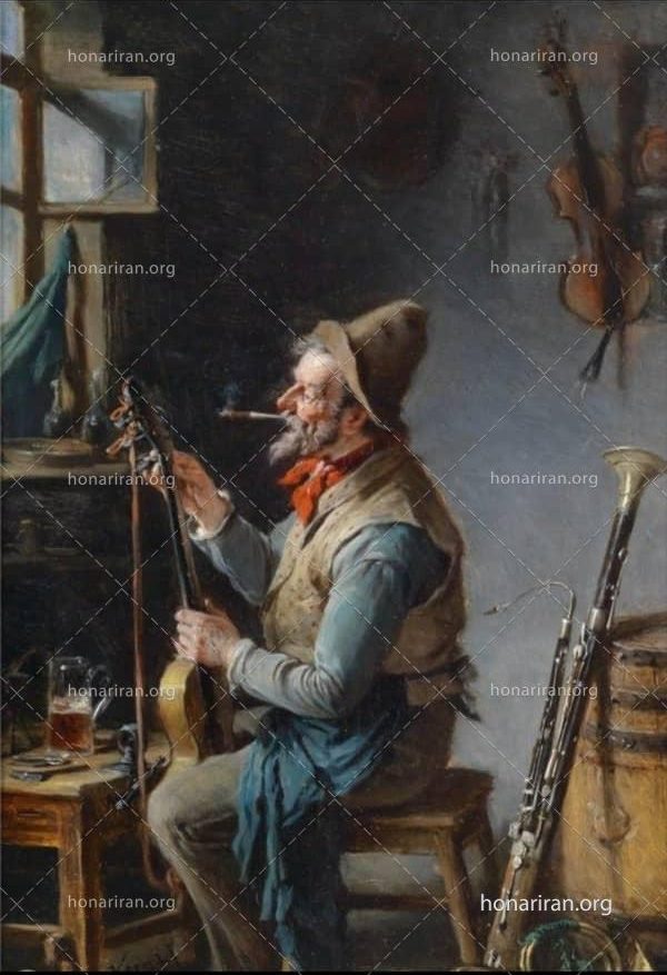 تابلو نقاشی رنگ روغن آواز خوان