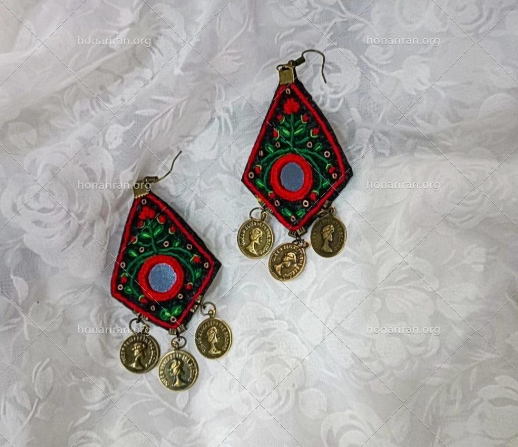 گوشواره گلدوزی سوزندوزی